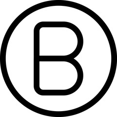 Simple black letter B icon on white background representing a logo or symbol © fajar