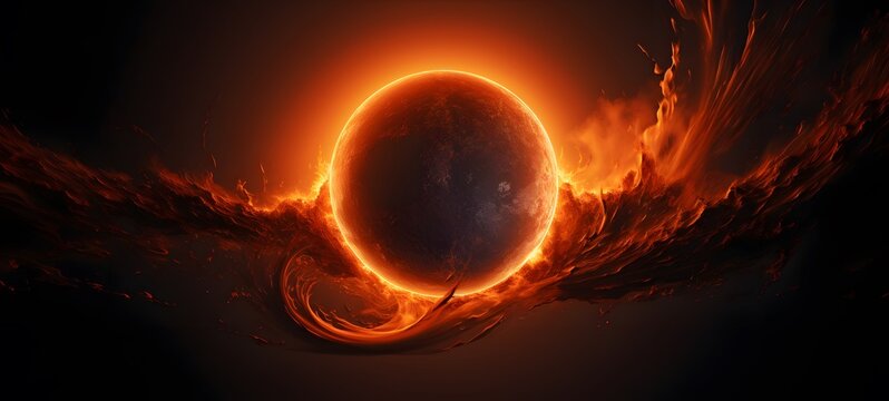 realistic photo of a glossy eclipse moon sun,generative AI