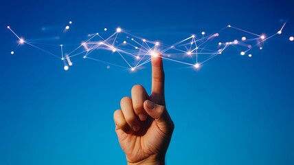 Digital connection network touch technology concept
