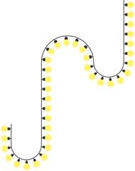 Square-based light bulb path combining rounded wave motion with glowing bulbs.