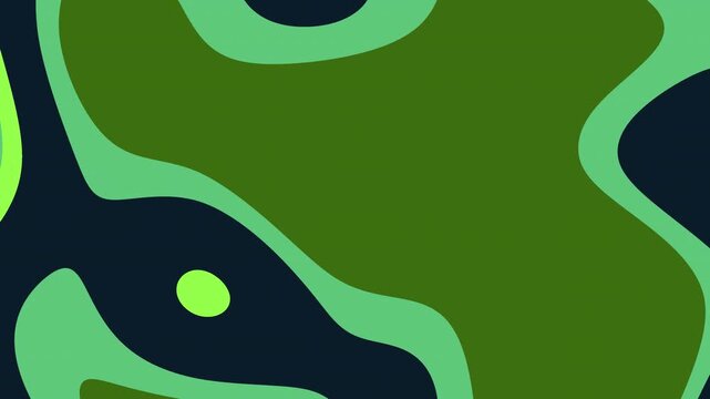 Abstract Green Wave Shapes Video Background Scene.