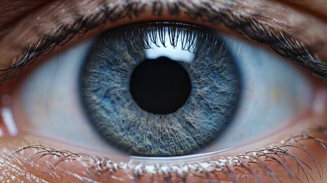 Close up of a human eye with detailed iris and pupil