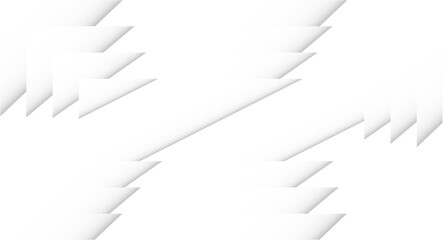 An abstract, white geometric pattern featuring diagonal, paper-like folds and subtle drop shadows that create a sense of depth and layering.