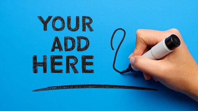 Hand Drawing on Blue Background Animation - Add Your Text or Image Here - Creative Visuals