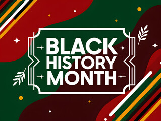A vibrant and modern vector illustration celebrating black history month with pan-african colors