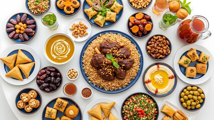 Variety of Middle Eastern Food Dishes.