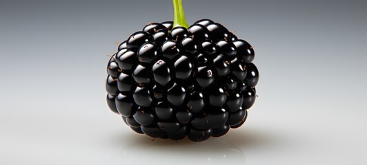 realistic photo of a glossy black berry ,generative AI