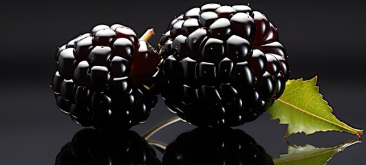 realistic photo of a glossy black berry ,generative AI