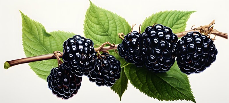 realistic photo of a glossy black berry ,generative AI