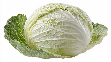 Fresh cabbage placed on white background for food display