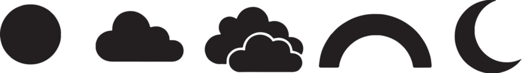 Spring Sky Silhouette Icons eps