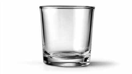 Clear glass tumbler on white background ready for use