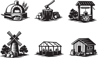 vector illustration of a mill