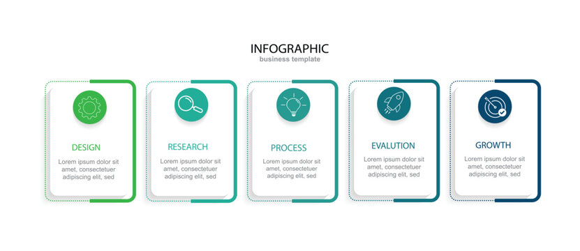 modern infographic template, design infographic whit 5 option vector illustration.