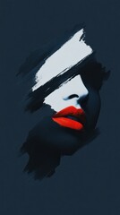 Abstract female portrait with bold colors and brushstrokes.