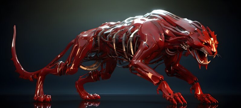 realistic photo of a glossy liger kraken,generative AI