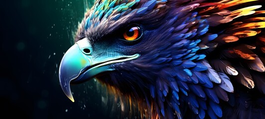 realistic photo of a glossy Devil griffin,generative AI