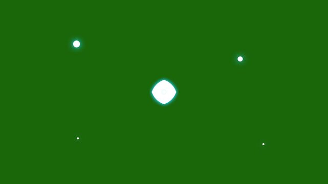 Sparkling twinkling stars animation with white cartoon doodle flat vector style, glowing blinking light effects for festive backgrounds and motion graphics on green screen, smooth 4K