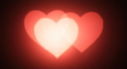 Concept of love and connection with luminous heart patterns and Copy Space