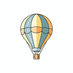 Naklejka premium Vibrant Cartoon Hot Air Balloon Illustration