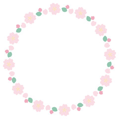 ふんわり春色 卒園・入園ガーランド＆リースシリーズ｜桜の花リース素材
Soft Spring Pastel Graduation & Entrance Garland Series &ndash; Cherry Blossom Wreath