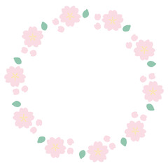 ふんわり春色 卒園・入園ガーランド＆リースシリーズ｜桜の花リース素材
Soft Spring Pastel Graduation & Entrance Garland Series &ndash; Cherry Blossom Wreath