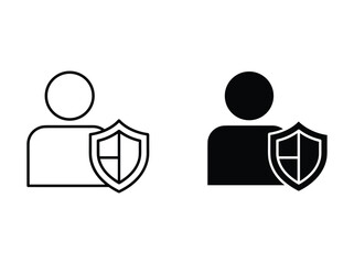 Secure user profile icon set
