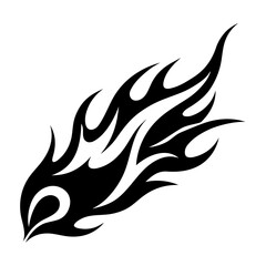 Naklejka premium Black flame tattoo design on white background
