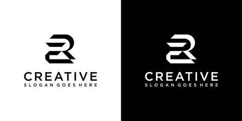 ER or RE initial letter logo design vector