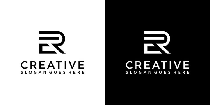 ER or RE initial letter logo design vector