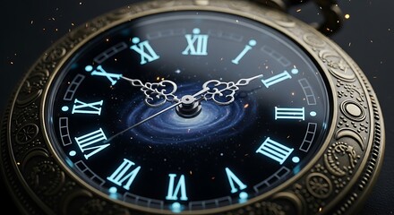 Vintage Clock Face with Roman Numerals.