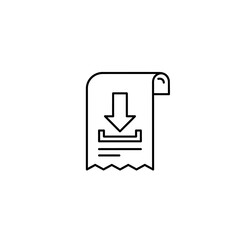 Download Icon on Document Illustration For Digital Content and Web Design