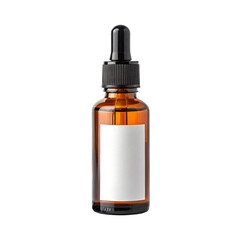 Amber Glass Dropper Bottle with Blank Label for Cosmetic or Essential Oil Packaging