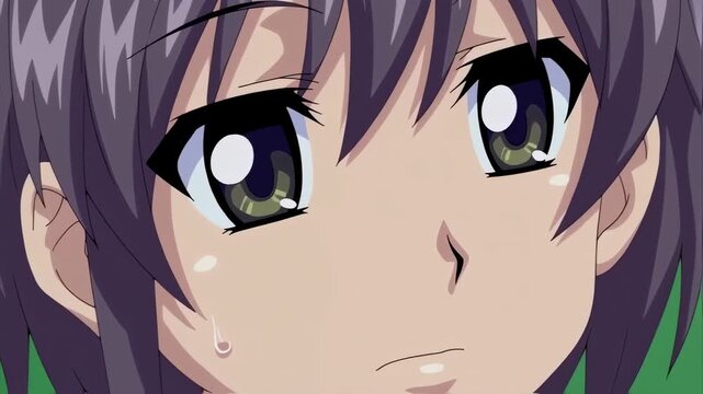 Anime Girl Close-Up - Expressive Eyes and Detailed Animation.