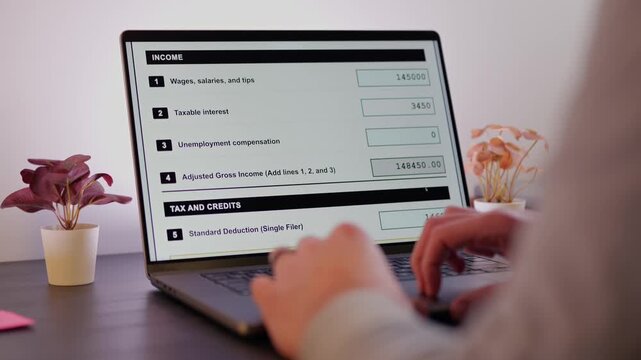 Middle Aged Man Doing Simple 2025 Taxes Finds Keleven Option to Optimize Deductions - Home Tax Preparation Concept