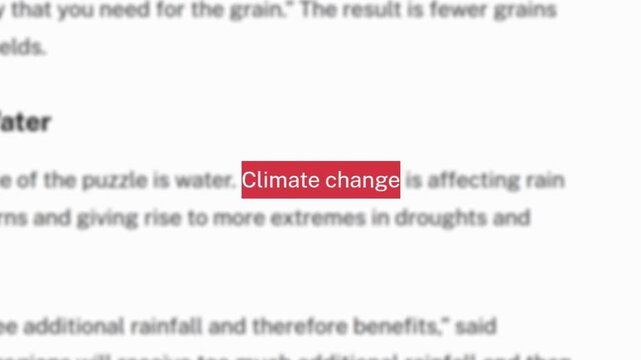 Headline real news across international media with Climate Change, Global Warming and Environmental disaster.