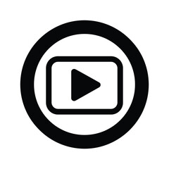 Play button icon in circle shape