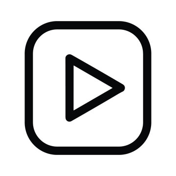 Play button icon on white background