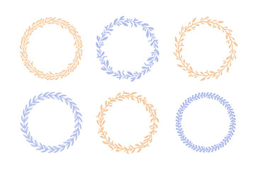 Circle Monogram Frames Botanical Laurel Logo Frames