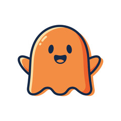 Fototapeta premium Cute Cartoon Ghost Illustration for Halloween