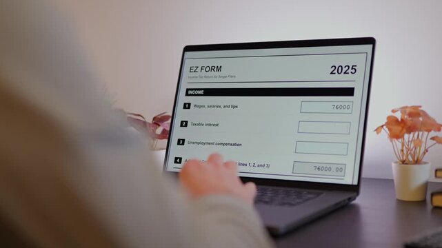 Middle Aged Man Doing Simple 2025 Taxes Finds Keleven Option to Optimize Deductions - Home Tax Preparation Concept