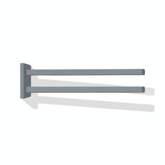 Fototapeta premium Gray Towel Rack with Shadow on White Background