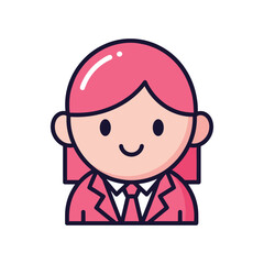 Obraz premium Cartoon Businesswoman Avatar Illustration