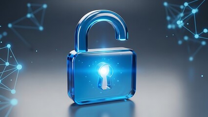 Open Padlock Security Network Connection