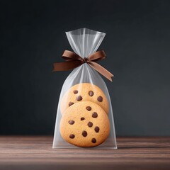 Freshly Baked Chocolate Chip Cookies in Clear Gift Bag