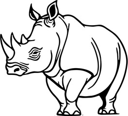 vector illustration of a rhinoceros