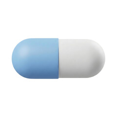 blue pill on white background