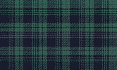 Seamless plaid fabric in navy blue and green, ideal for fashion design, skirts, trousers, shirts, and dresses, creating a modern yet classic look.