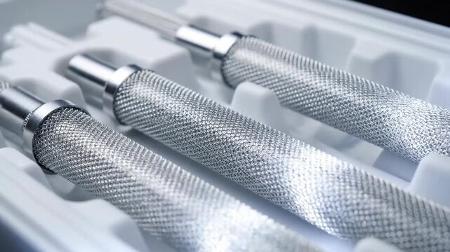 Static Macro Shot of Medical Grade Nitinol Stents in Sterile Tray