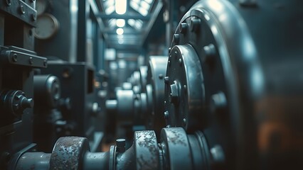 Industrial workshop close-up showcasing metal textures and gritty machinery details.